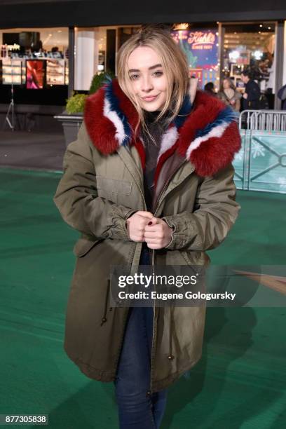 Sabrina Carpenter attends Macy's Thanksgiving Day Parade Talent Rehearsals at Macy's Herald Square on November 21, 2017 in New York City.