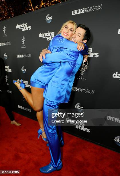 Emma Slater and Drew Scott at The Grove Hosts Dancing with the Stars Live Finale at The Grove on November 21, 2017 in Los Angeles, California.