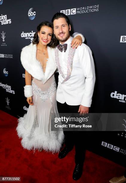 Victoria Arlen and Val Chmerkovskiy at The Grove Hosts Dancing with the Stars Live Finale at The Grove on November 21, 2017 in Los Angeles,...