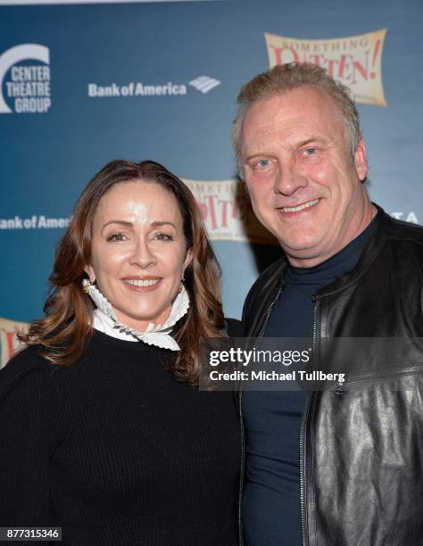 Actress Patricia Heaton and David Hunt attend the opening night of "Something Rotten!" at Ahmanson Theatre on November 21, 2017 in Los Angeles,...