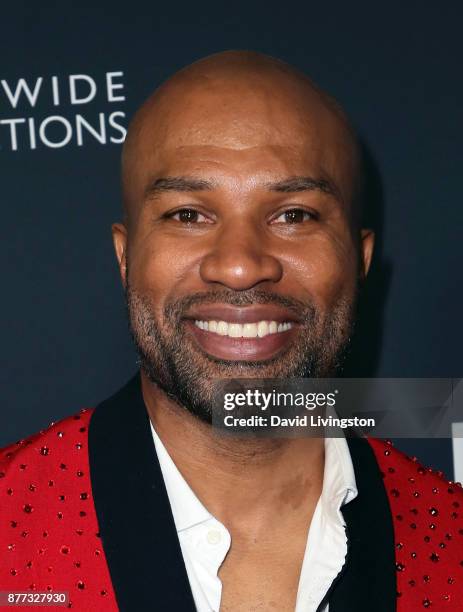 Former NBA player Derek Fisher poses at "Dancing with the Stars" season 25 finale at The Grove on November 21, 2017 in Los Angeles, California.