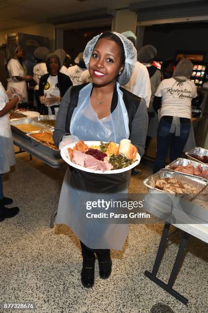 Actress Keisha Knight Pulliam attends 2017 No Reservations Needed Thanksgiving Dinner at Atlanta Mission on November 21, 2017 in Atlanta, Georgia.