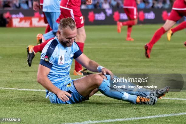 Sydney FC defender Jordy Buijs at the FFA Cup Final Soccer between Sydney FC and Adelaide United on November 21, 2017 at Allianz Stadium, Sydney.