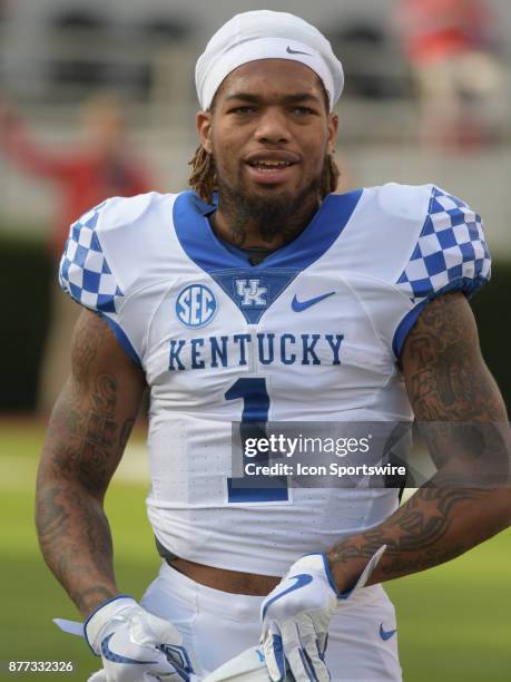 Kentucky Wildcats wide receiver Lynn Bowden, Jr. During warmups before the game between the Kentucky Wildcats and the Georgia Bulldogs on November 18...