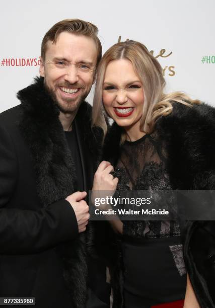 Peter Hollens and Evynne Hollens attend the Broadway Opening Night after party for 'Home for the Holidays - The Broadway Concert Celebration' at the...