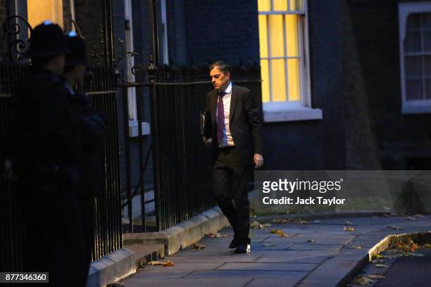 Chief Whip in the House of Commons Julian Smith arrives for a cabinet meeting ahead of the Chancellor's annual budget at 10 Downing Street on...