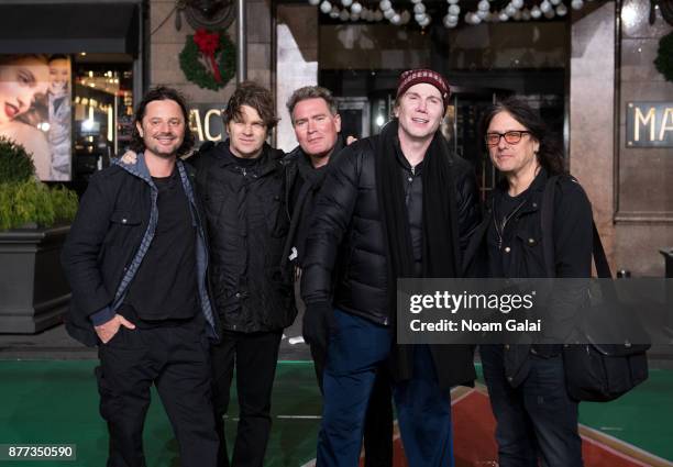 Robby Takac, Brad Fernquist, Korel Tunador, John Rzeznik and Craig Macintyre of The Goo Goo Dolls attend the rehearsals for the 91st Annual Macy's...