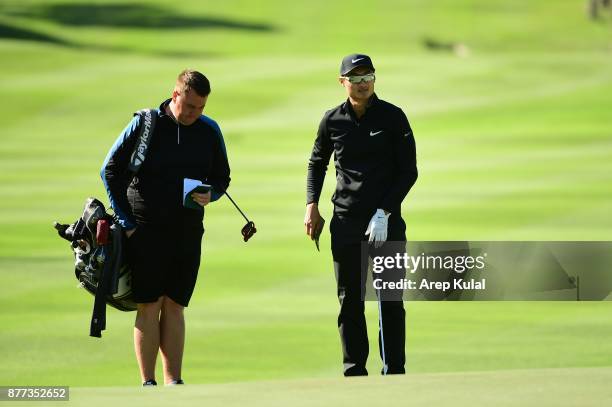 Li Haotong of China pictured during the Pro Am tournament ahead of UBS Hong Kong Open 2017 at The Hong Kong Golf Club on November 22, 2017 in Hong...