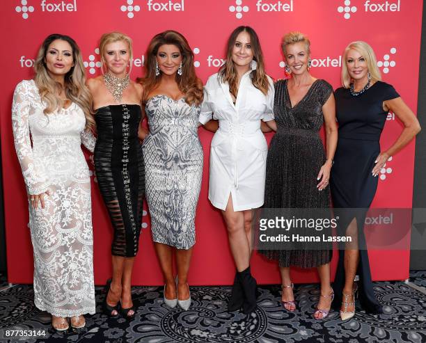 Venus Behbahani-Clark, Gamble Breaux, Gina Liano, Lydia Schiavello, Jackie Gillies and Janet Roach arrive at a Real Housewives of Melbourne Season 4...