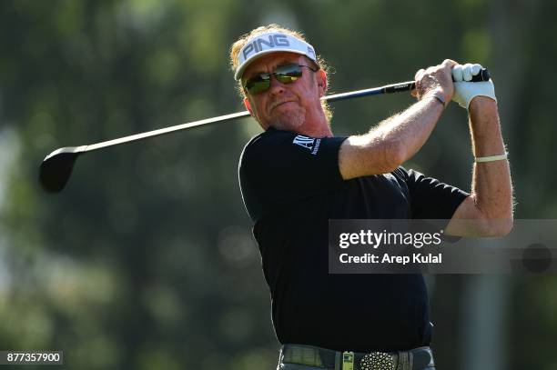 Miguel Angel Jimenez of Spain pictured during the Pro Am tournament ahead of UBS Hong Kong Open 2017 at The Hong Kong Golf Club on November 22, 2017...