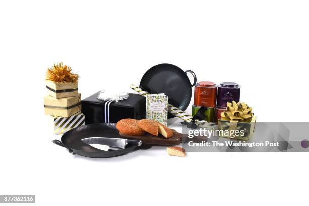 Food items for the Post's annual gift guide, on October 2017 in Washington, DC.