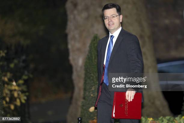 James Brokenshire, U.K. Northern Ireland secretary, arrives for a pre-budget cabinet meeting at number 10 Downing Street in London, U.K., on...