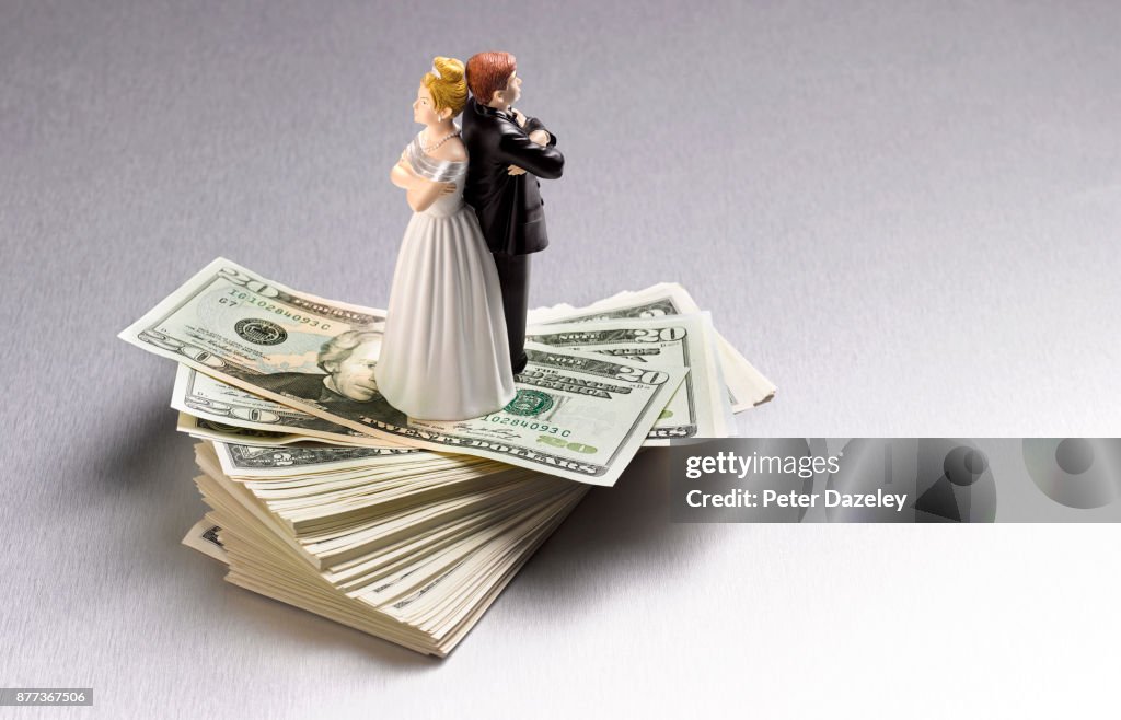 DIVORCED ARGUING COUPLE ON DOLLARS