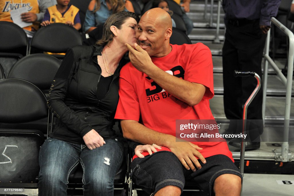 Celebrities At The Los Angeles Lakers Game