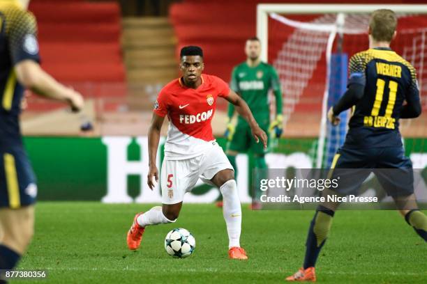 Jemerson of Monaco during the UEFA Champions League match between As Monaco and RB Leipzig at Stade Louis II on November 21, 2017 in Monaco, Monaco.