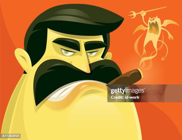 cigarette demon Creepy made of smoke coming from a against a white background. The concept of fighting the tobacco demon Stock Photo Wallpaper fiction, smoke, the demon,