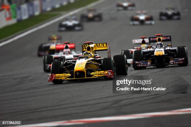 Robert Kubica, Renault R30, Grand Prix of Belgium, Circuit de Spa-Francorchamps, 29 August 2010. Robert Kubica ahead of Sebastian Vettel in the 2010...