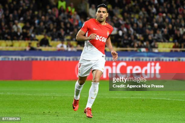 Radamel Falcao of Monaco during the UEFA Champions League match between As Monaco and RB Leipzig at Stade Louis II on November 21, 2017 in Monaco,...