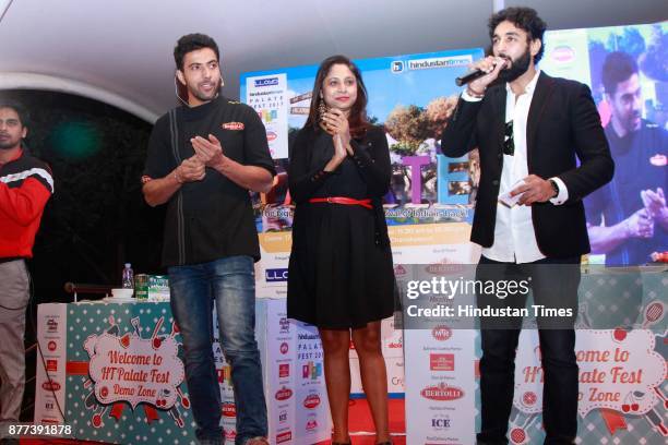 Celebrity chef Ranveer Brar launches his book "A traditional Twist" during the Hindustan Times Palate Fest 2017, at Nehru Park, on November 17, 2017...