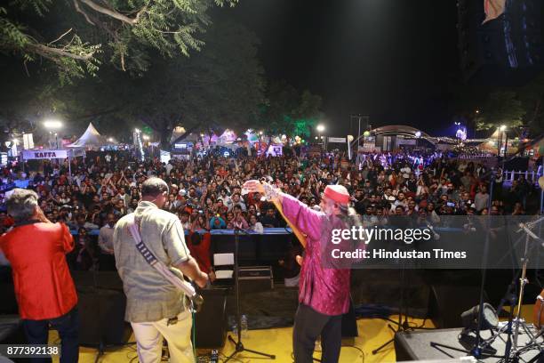 Rock Band 'Indian Ocean' performing during the Hindustan Times Palate Fest 2017, at Nehru Park, on November 17, 2017 in New Delhi, India. The popular...