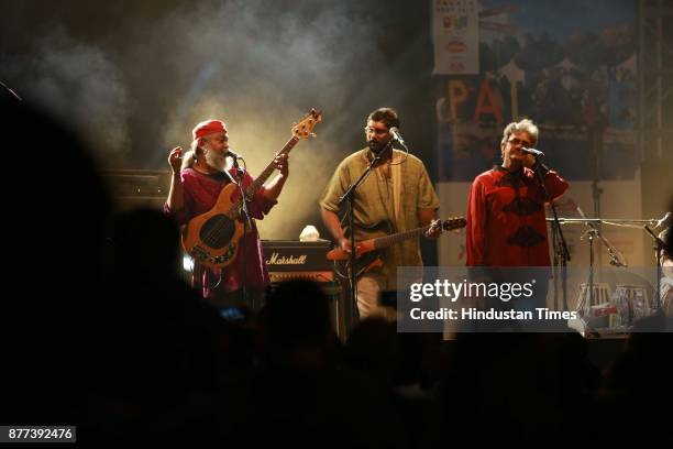 Rock Band 'Indian Ocean' performing during the Hindustan Times Palate Fest 2017, at Nehru Park, on November 17, 2017 in New Delhi, India. The popular...