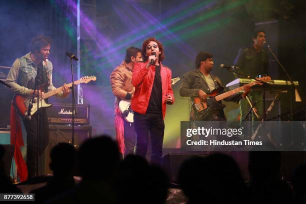 Delhi-based multi-genre Hindi band Astitva performing during the Hindustan Times Palate Fest 2017, at Nehru Park, on November 17, 2017 in New Delhi,...