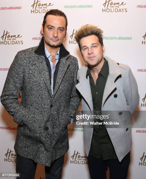 Constantine Maroulis and Ryan Cabrera attend the Broadway Opening Night performance of 'Home for the Holidays - The Broadway Concert Celebration' at...