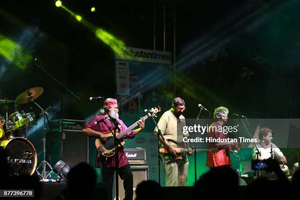 Rock Band 'Indian Ocean' performing during the Hindustan Times Palate Fest 2017, at Nehru Park, on November 17, 2017 in New Delhi, India. The popular...