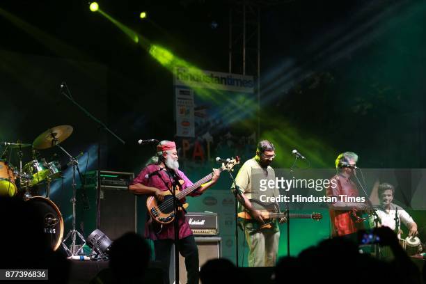 Rock Band 'Indian Ocean' performing during the Hindustan Times Palate Fest 2017, at Nehru Park, on November 17, 2017 in New Delhi, India. The popular...