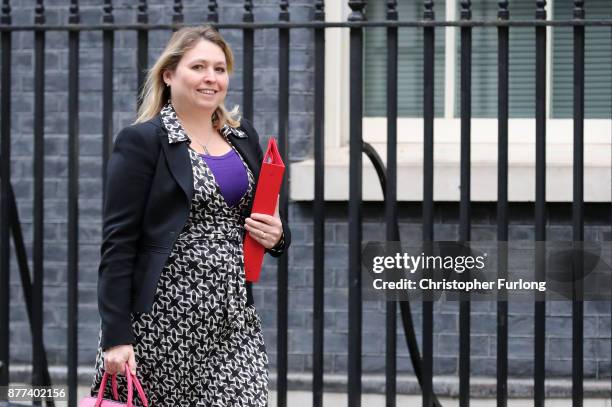 Secretary of State for Digital, Culture, Media and Sport Karen Bradley leaves after a cabinet meeting ahead of the Chancellor's annual budget at 10...