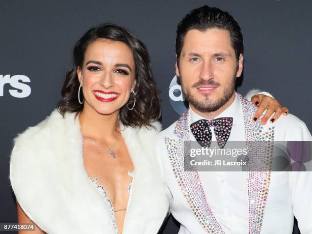 Victoria Arlen and Valentin Chmerkovskiy attend the 'Dancing With The Stars' Season 25 Finale on November 21, 2017 in Los Angeles, California.