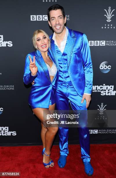 Emma Slater and Drew Scott attend the 'Dancing With The Stars' Season 25 Finale on November 21, 2017 in Los Angeles, California.