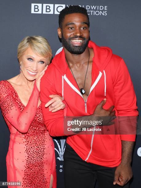 Barbara Corcoran and Keo Motsepe attend the 'Dancing With The Stars' Season 25 Finale on November 21, 2017 in Los Angeles, California.