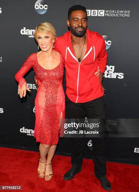 Barbara Corcoran and Keo Motsepe attend the 'Dancing With The Stars' Season 25 Finale on November 21, 2017 in Los Angeles, California.