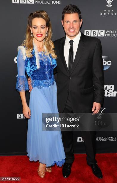 Peta Murgatroyd and Nick Lachey attend the 'Dancing With The Stars' Season 25 Finale on November 21, 2017 in Los Angeles, California.