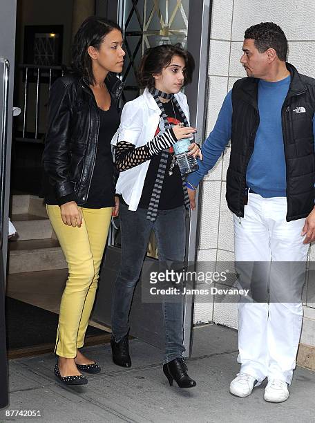 Lourdes Leon leaves the Kabbalah Center in Manhattan on May 16, 2009 in New York City.