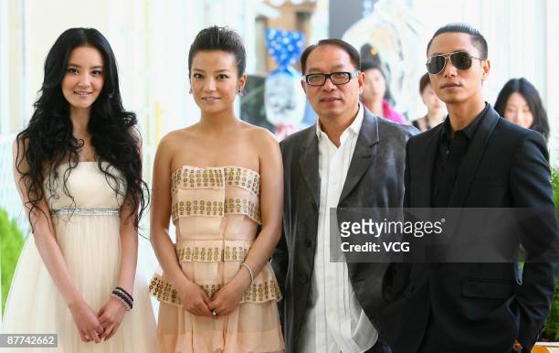Actress Angel Liu, Zhao Wei, director Jingle Ma and actor Chen Kun attend the Mulan photocall at the Palais Des Festivals during the 62nd...