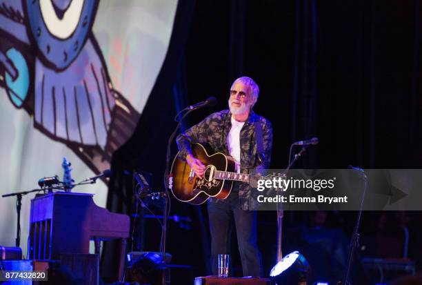 Yusuf / Cat Stevens during sound check for the first Australian performance of A cat's attic peace train tour being held at Perth Arena on November...