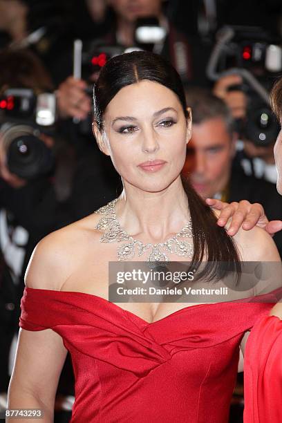 Actress Monica Bellucci attends the "Don't Look Back" Premiere at the Grand Theatre Lumiere during the 62nd Annual Cannes Film Festival on May 16,...