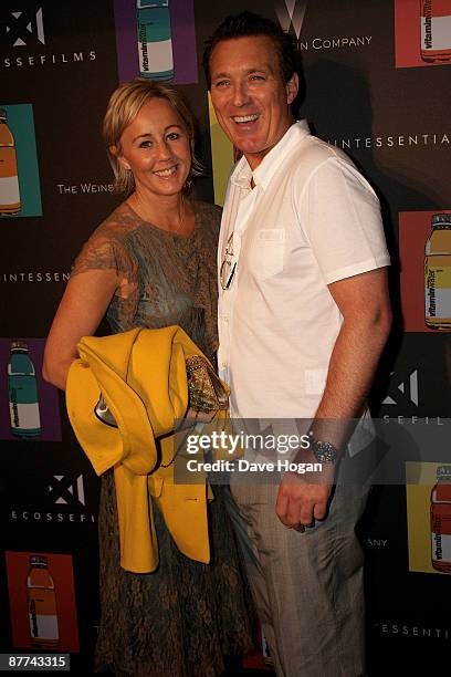 Martin Kemp and Shirlie Holliman attend the Quintessentially Dinner Party at la plage vitaminwater, Beach 314 during the 62nd International Cannes...