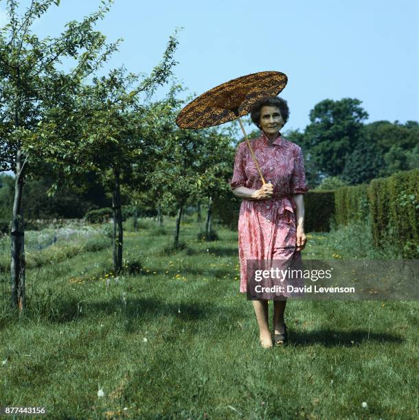 Princess Alice Duchess of Gloucester, in the garden of Barnwell in Leicestershire in 1982.