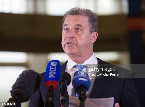 Prosecutor Serge Brammertz gives a statement in relation to the judgement in the case of Prosecutor vs. Ratko Mladic the Trial Judgement for the...