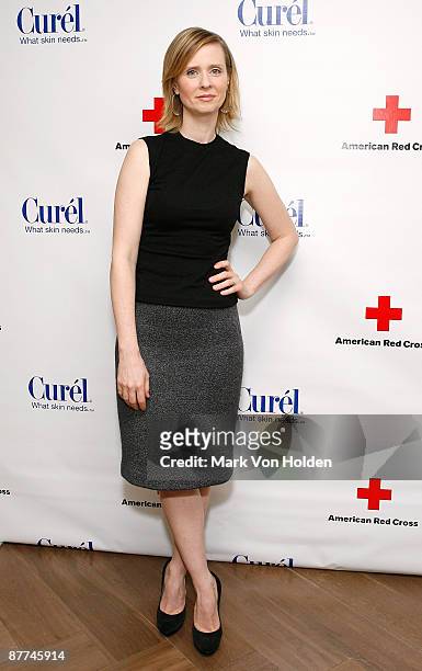 Actress Cynthia Nixon attends the Kick off for Curel's skin care "Share the Gift of Caring" campaign benefitting the American Red Cross at The London...