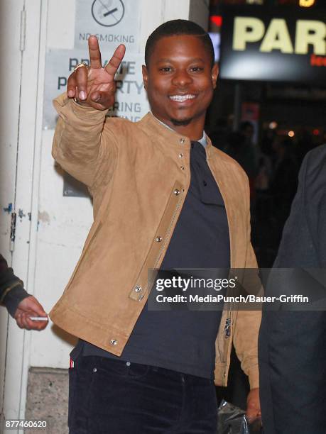 Jason Mitchell is seen on November 21, 2017 in New York City.