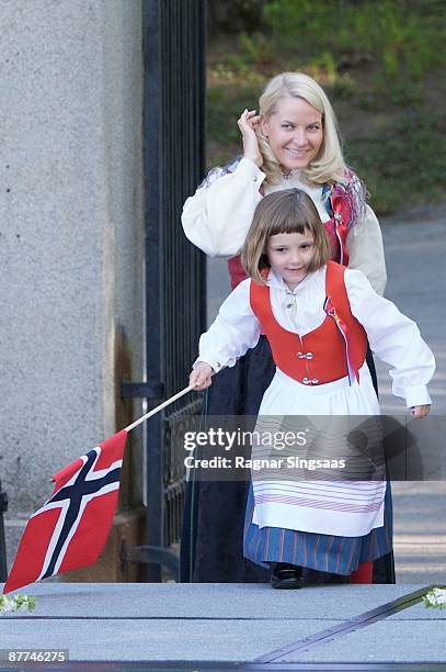 Princess Mette-Marit and Princess Ingrid Alexandra celebrate Norway's national day at The Royal Palace on May 17, 2009 in Oslo, Norway.