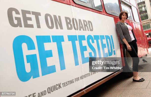 Sadie Frost poses for photographs before getting tested for Hepatitis B and Hepatitis C to promote getting tested ahead of World Hepatitis Day 2009...