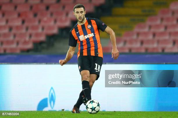 Ivan Ordets of Shakhtar Donetsk at San Paolo Stadium in Naples, Italy on November 21 during the UEFA Champions League Group F football match Napoli...