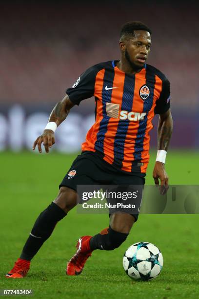 Fred of Shakhtar Donetsk at San Paolo Stadium in Naples, Italy on November 21 during the UEFA Champions League Group F football match Napoli vs...