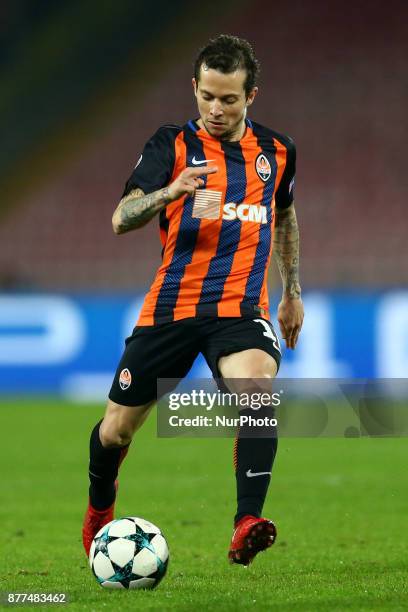 Bernard of Shakhtar Donetsk at San Paolo Stadium in Naples, Italy on November 21 during the UEFA Champions League Group F football match Napoli vs...