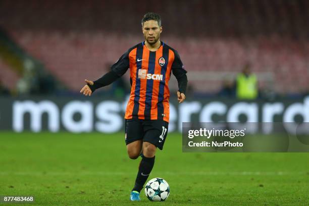 Marlos of Shakhtar Donetsk at San Paolo Stadium in Naples, Italy on November 21 during the UEFA Champions League Group F football match Napoli vs...